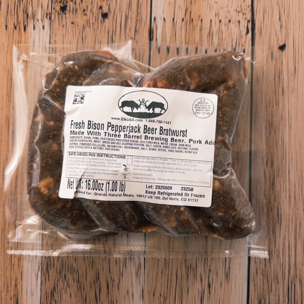 Buffalo Beer with Pepperjack Bratwurst