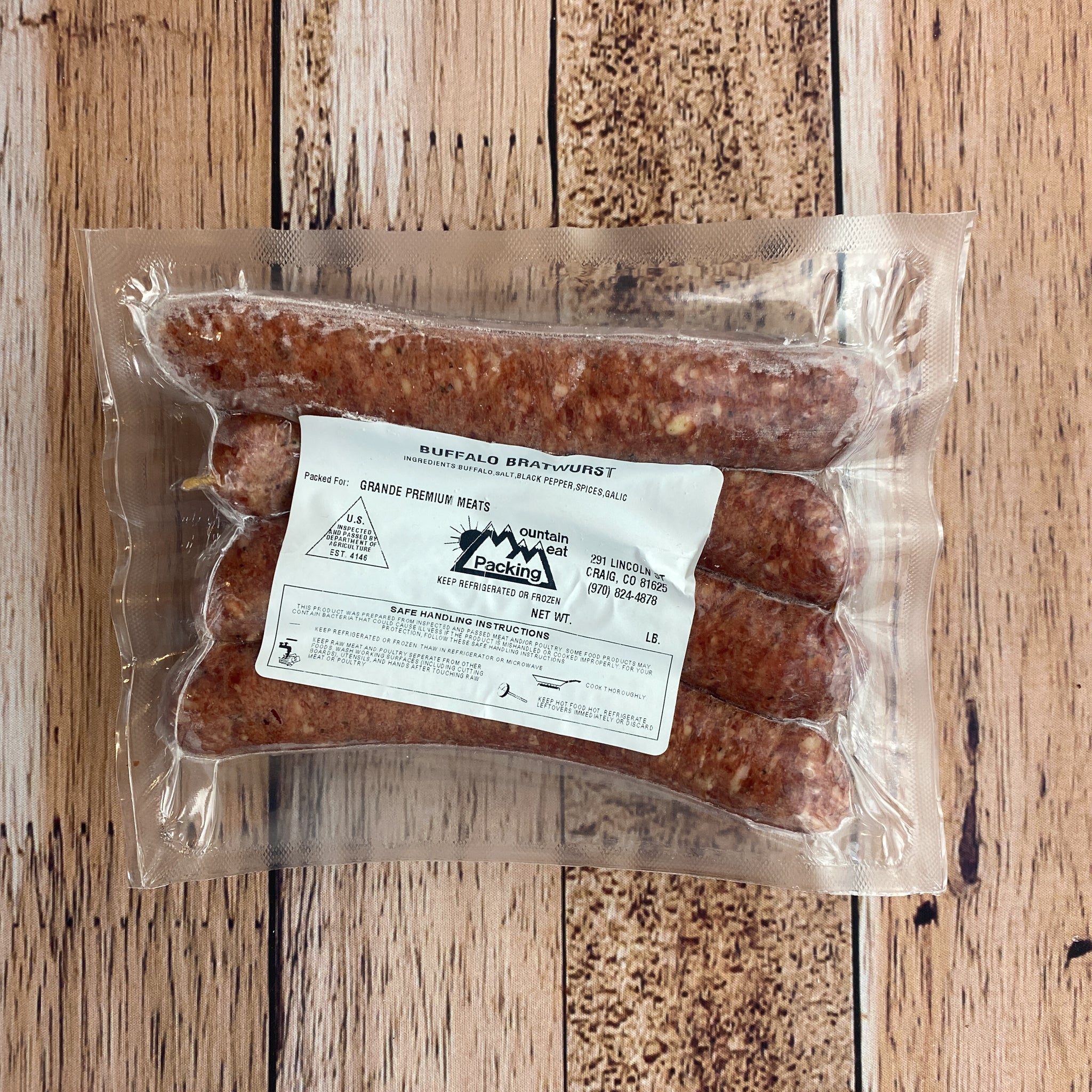 Buffalo Smoked Bratwurst 1/4 lb.