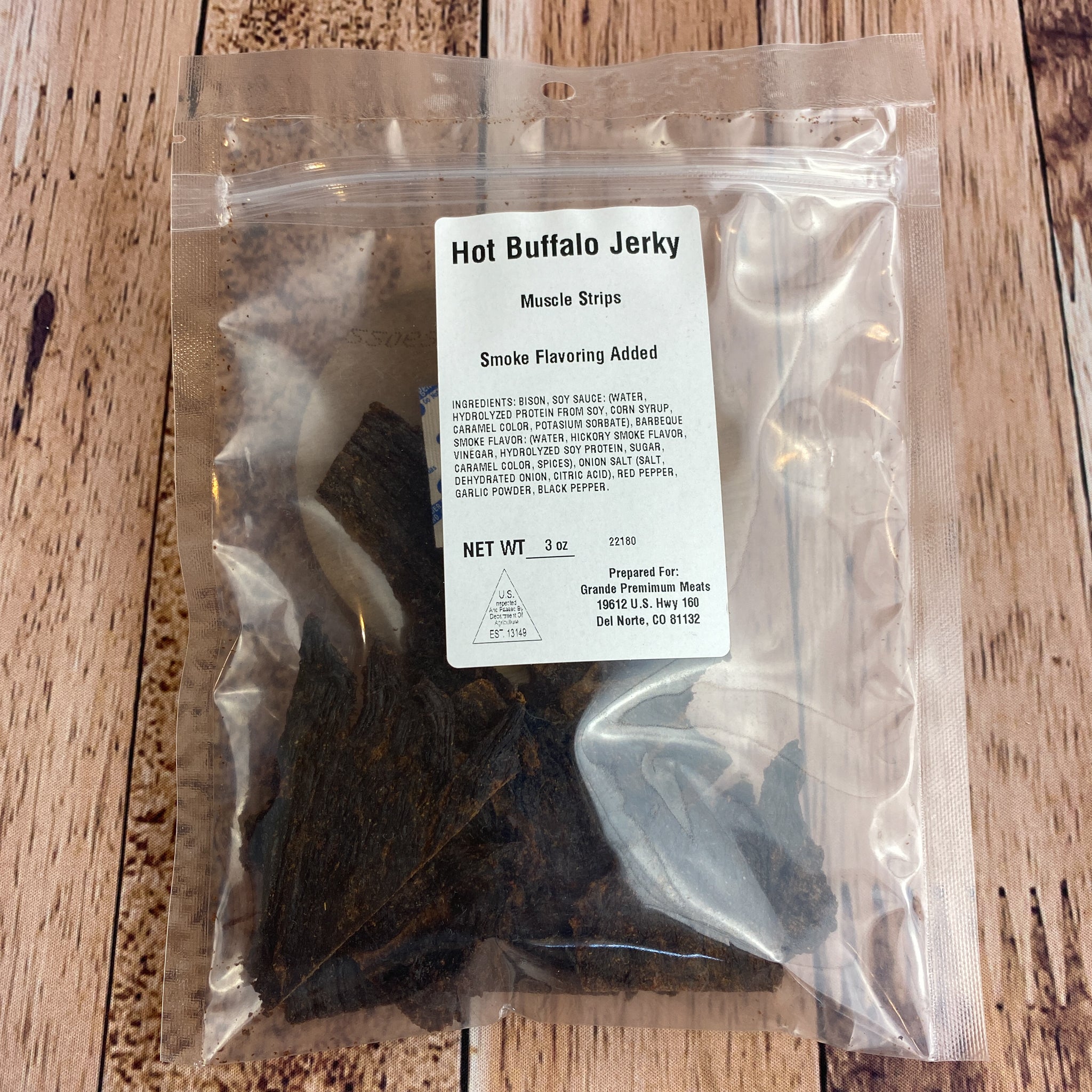 Buffalo Jerky Hot 3 oz.