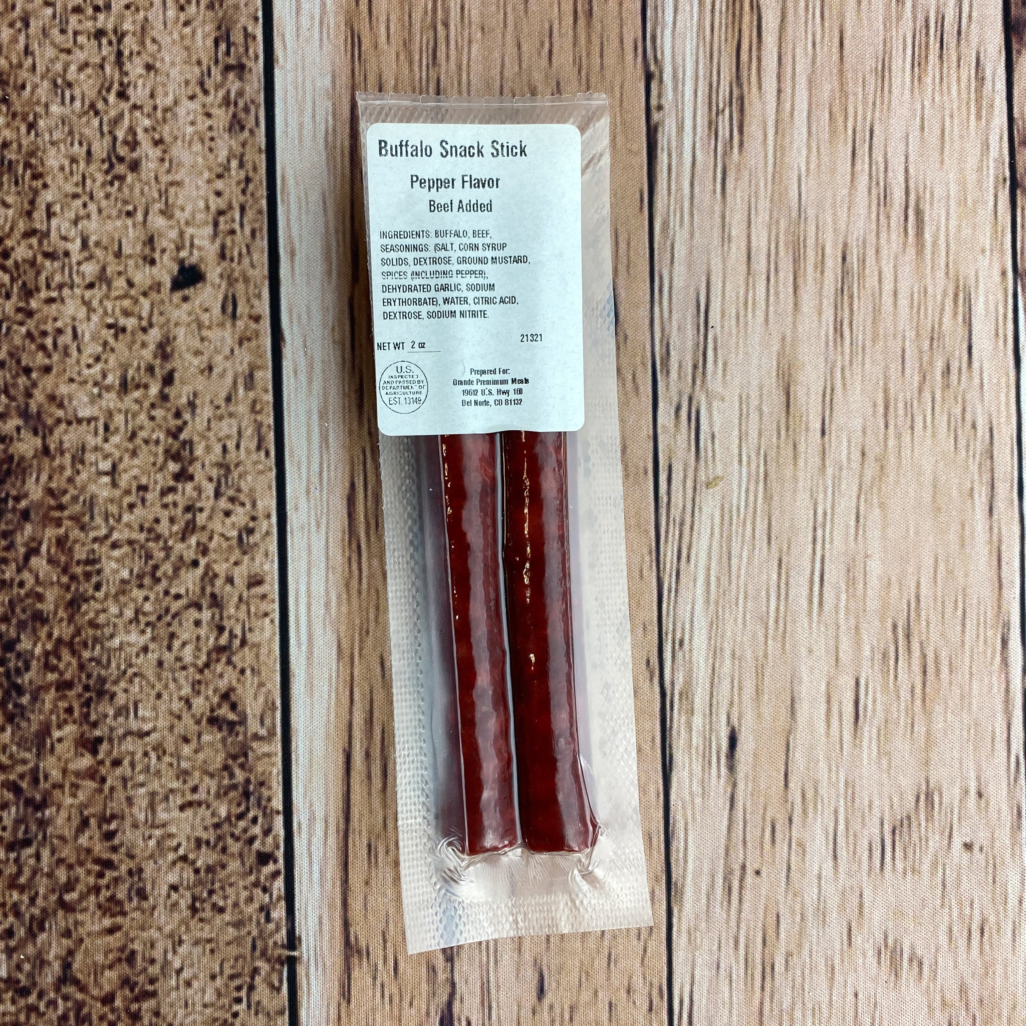 Buffalo Snack Stick Pepper 2 oz.