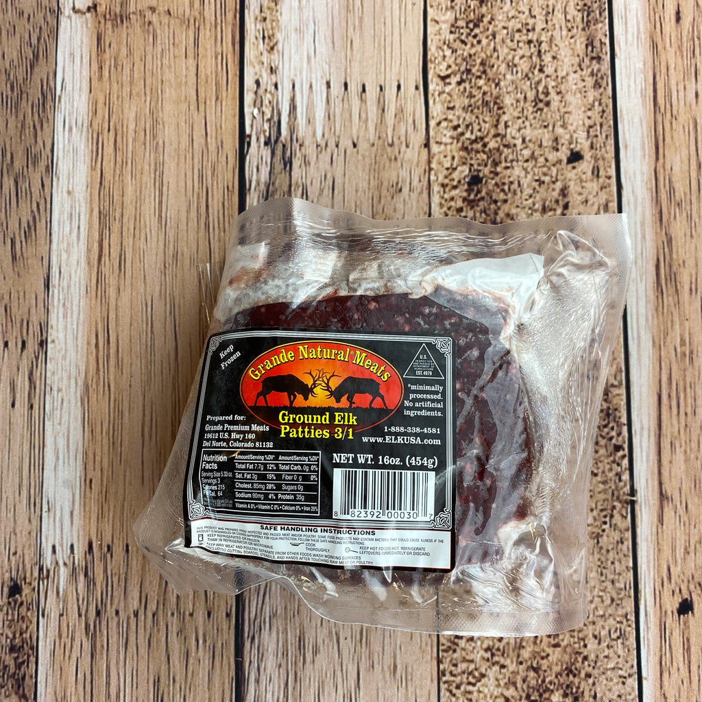 Elk 3/1 Patties - Premium Ground Elk for Perfect Burgers